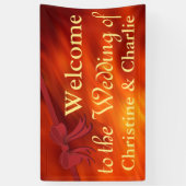 Banderoles Ruban Bordure rouge + votre backgr. & idées (Vertical)