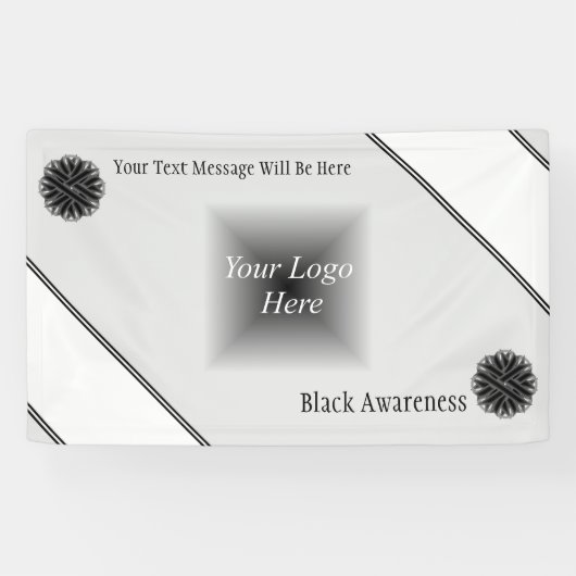 Banderoles Ruban de fleurs noires par Kenneth Yoncich (Horizontal)