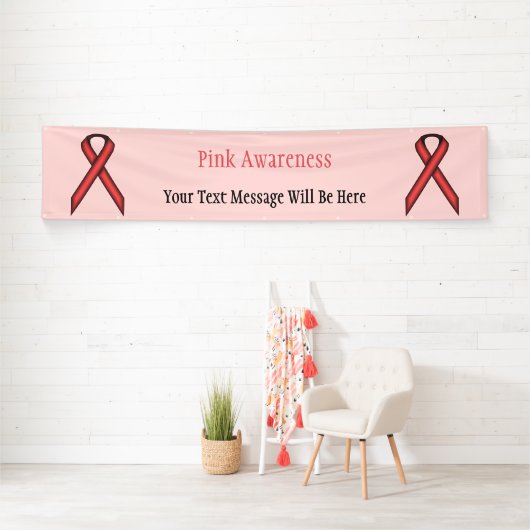 Banderoles Ruban rose standard (En situation)