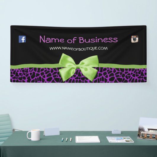 Banderoles Ruban vert mignon 6ft d'impression pourpre Girly (Salon professionnel)