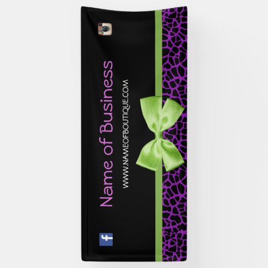 Banderoles Ruban vert mignon 6ft d'impression pourpre Girly (Vertical)