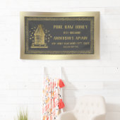 Banderoles ruche d'abeille de luxe en or (En situation)