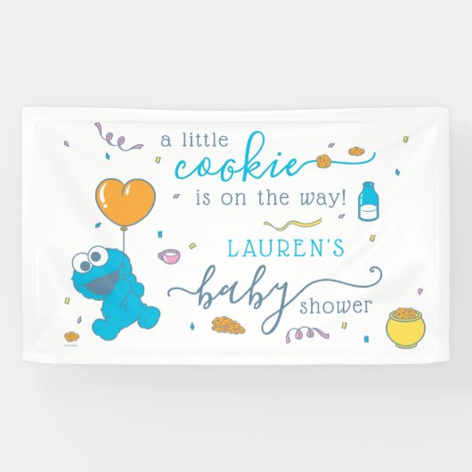 Banderoles Rue Sésame | Baby shower Monster de cookies (Horizontal)