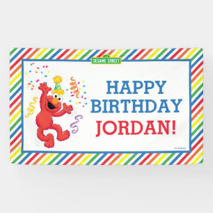 Banderoles Rue Sésame   Elmo - Anniversaire Arc-en-ciel