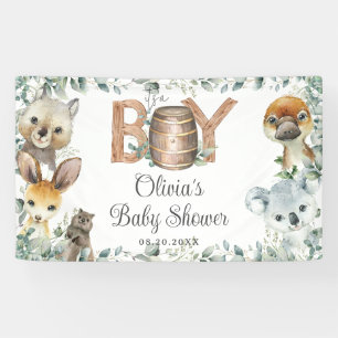 Banderoles Rustic Australian Animaux Garçon Baby shower fond
