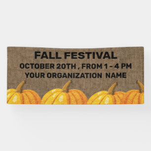 Banderoles Rustic Burlap et Citrouille Fall Festival