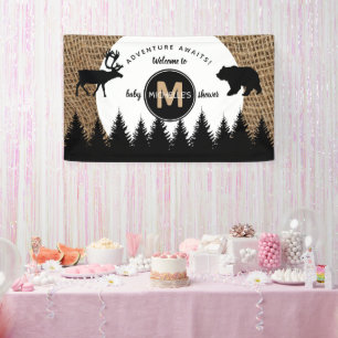 Banderoles Rustic Camping Outdoors Baby shower d'aventure