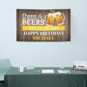 Banderoles Rustic Cheers and Beers Happy 21e anniversaire Jau (Salon professionnel)