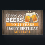 Banderoles Rustic Cheers and Beers Happy 21st Birthday Orange<br><div class="desc">Rustic Cheers and Beers Happy 21st Birthday Banner Orange. Pour plus de personnalisation,  cliquez sur le bouton "Customiser" et utilisez notre outil de conception pour modifier ce modèle.</div>