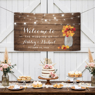 Banderoles Rustic Country Automne laisse Mariage des lumières