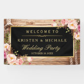 Banderoles Rustic Country Bois Noeud Floral Party de mariage (Horizontal)