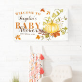 Banderoles Rustic Fall Citrouille | Baby shower aquarelle (En situation)