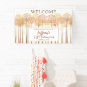 Banderoles Rustic Fall Trees Terracotta 70e fête d'anniversai (En situation)