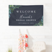 Banderoles Rustic Forest Foliing Navy Blue Party (En situation)