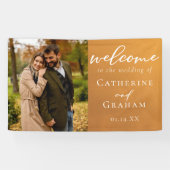 Banderoles Rustic Gold Fiançailles Photo Boho Mariage Bienven (Horizontal)