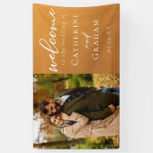 Banderoles Rustic Gold Fiançailles Photo Boho Mariage Bienven (Vertical)