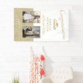 Banderoles Rustic Gold Graduate 2 Photo Graduate Party (En situation)