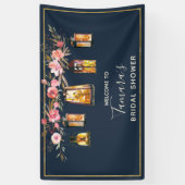 Banderoles Rustic Lantern Navy et Coral Floral Fête des marié (Vertical)