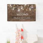 Banderoles Rustic Mason Jar String Lights Mariage Bienvenue (En situation)