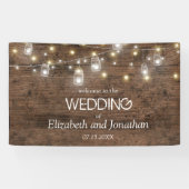 Banderoles Rustic Mason Jar String Lights Mariage Bienvenue (Horizontal)