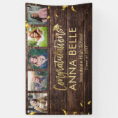 Banderoles Rustic Modern Gold Script Photo Collage Graduation (Vertical)