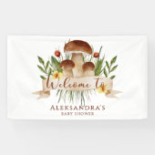 Banderoles Rustic Mushroom Fall Baby Shower Welcome Sign (Horizontal)