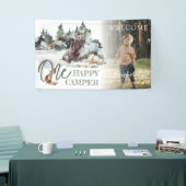 Banderoles Rustic One Happy Camper Photo Décor Anniversaire (Salon professionnel)