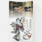 Banderoles Rustic One Happy Camper Photo Décor Anniversaire (Vertical)