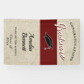 Banderoles Rustic Red Félicitations Graduation Party P (Horizontal)