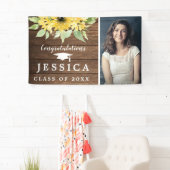Banderoles Rustic Sunflower Graduate Photo Party (En situation)
