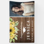 Banderoles Rustic Sunflower Graduate Photo Party (Vertical)