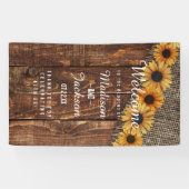 Banderoles Rustic Wood & Burlap Sunflower Mariage Bienvenue (Horizontal)