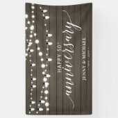 Banderoles Rustic Wood Joyeux 50e anniversaire de Mariage (Vertical)