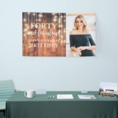 Banderoles Rustic Wood Quarante Fabuleux Photo Anniversaire (Salon professionnel)