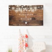 Banderoles Rustic Wood String Lights Wedding Welcome (En situation)