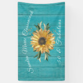 Banderoles Rustique 50 et fabuleux | Tournesol Turquoise Anni (Vertical)