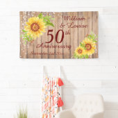 Banderoles Rustique 50e anniversaire Floral Sunflower Party (En situation)