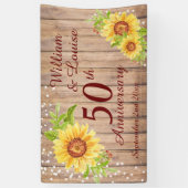 Banderoles Rustique 50e anniversaire Floral Sunflower Party (Vertical)