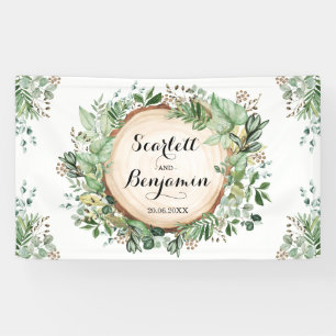 Banderoles Rustique Aquarelle Verdure Mariage fête nuptiale