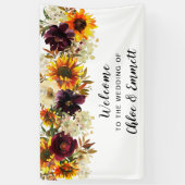 Banderoles Rustique Boho Automne Floral Mariage Bienvenue (Vertical)