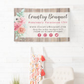 Banderoles Rustique Bois Pays Ferme Floral Rose Boutique (En situation)