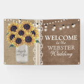 Banderoles Rustique Burlap Grange Mariage Sunflower Mason Jar (Horizontal)