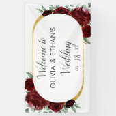 Banderoles Rustique Elégant Rouge Rose Floral Mariage blanc o (Vertical)