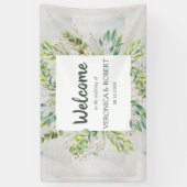 Banderoles Rustique Eucalyptus Mariage de verdure Bienvenue (Vertical)