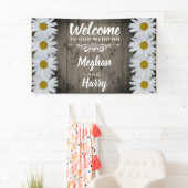 Banderoles Rustique Grange Mariage Daisy Floral Bienvenue (En situation)
