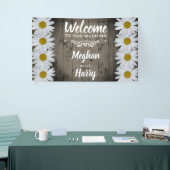 Banderoles Rustique Grange Mariage Daisy Floral Bienvenue (Salon professionnel)