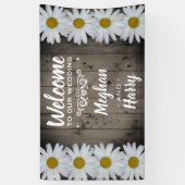 Banderoles Rustique Grange Mariage Daisy Floral Bienvenue (Vertical)