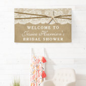 Banderoles Rustique Kraft, dentelle et Fête des mariées de pl (En situation)