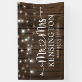 Banderoles Rustique M. Mme Heart String Lights Mariage en boi (Vertical)