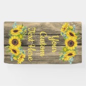 Banderoles Rustique Tournesol Anniversaire de la fête de la p (Horizontal)